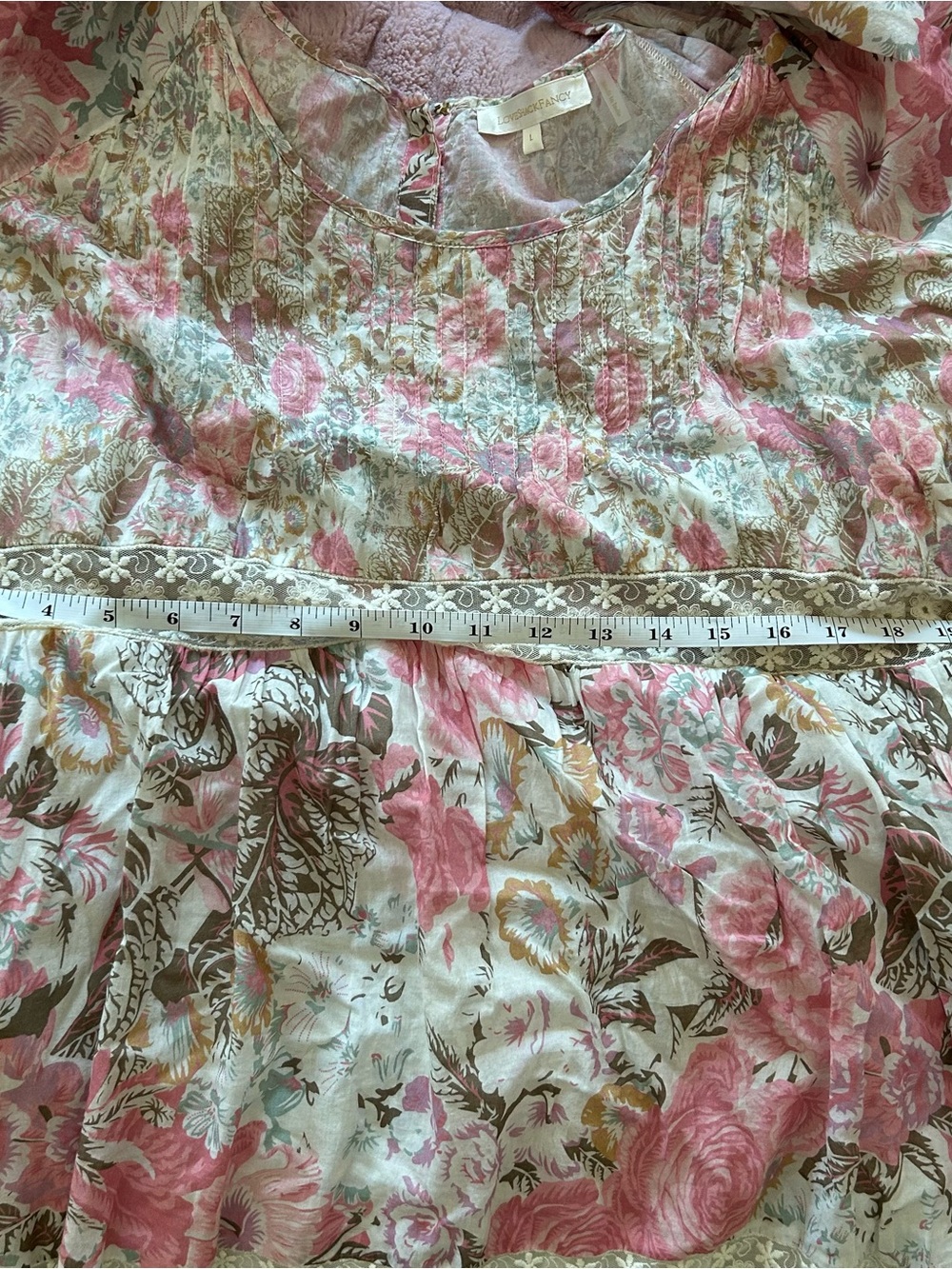 LoveShackFancy Rose and Cream Floral Tiered Maxi Dress - Picture 11 of 12